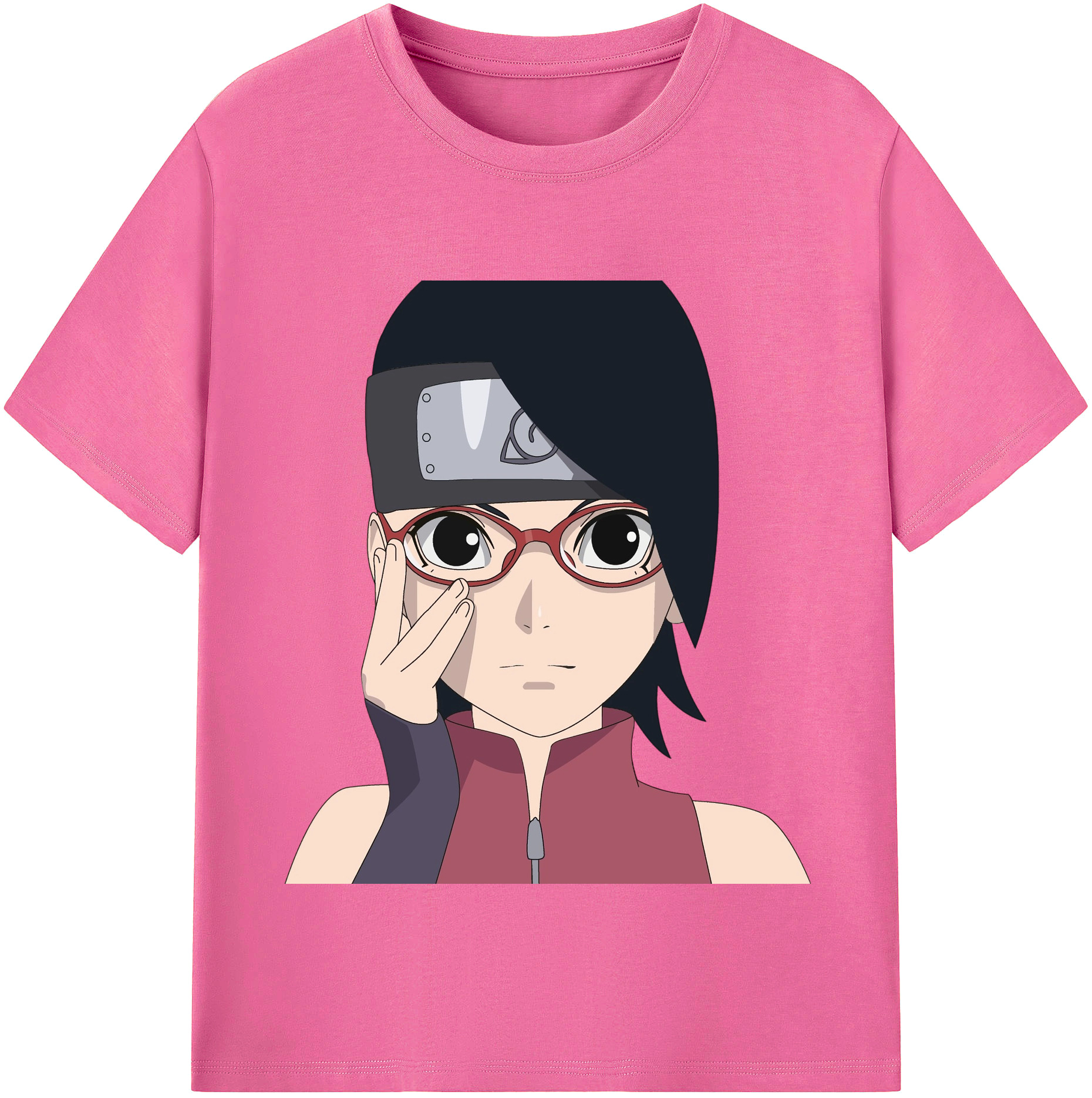 （画像用） NARUTO -ナルト- うちは サラダ Uchiha Sarada レディースカジュアルプリントTシャツ（綿100％）